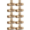 thumbnail image 1 of SharkBite 1 Inch Crimp Tee, Pack of 10, Brass Plumbing Fitting, PEX Pipe, PE-RT, UC374LFA10, 1 of 5