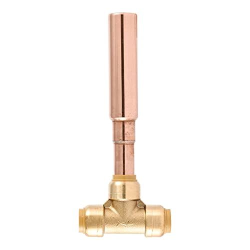 SharkBite 22630LF, Brass, 1/2 in. Push-to-Connect Tee Pipe Fittings for Water Hammer