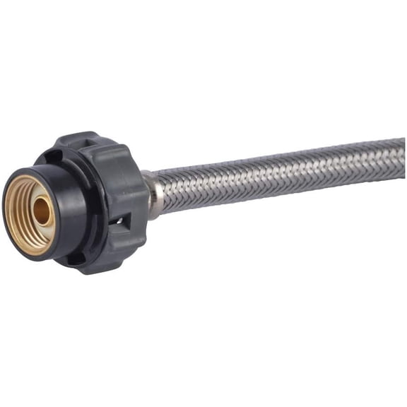 SharkBite 24687 Straight Stop x 1/2 in. NPSM Click Seal Faucet Connector x 30 in. Plumbing equipment, Silver