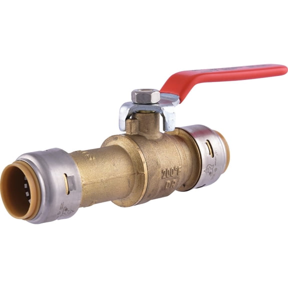SharkBite 24736LFA Slip Ball Valve, 3/4 Inch x 3/4 Inch, Water Valve Shut Off, Push-to-Connect, Copper, CPVC