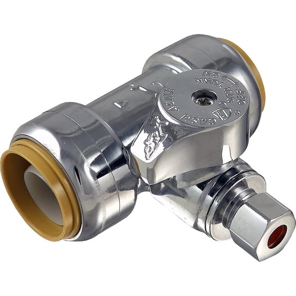 SharkBite Service Tee Stop Valve - Easy Installation - 1/2 x 3/8, Plumbing Saddle Tee Home & Garage Storage, Stackable Design
