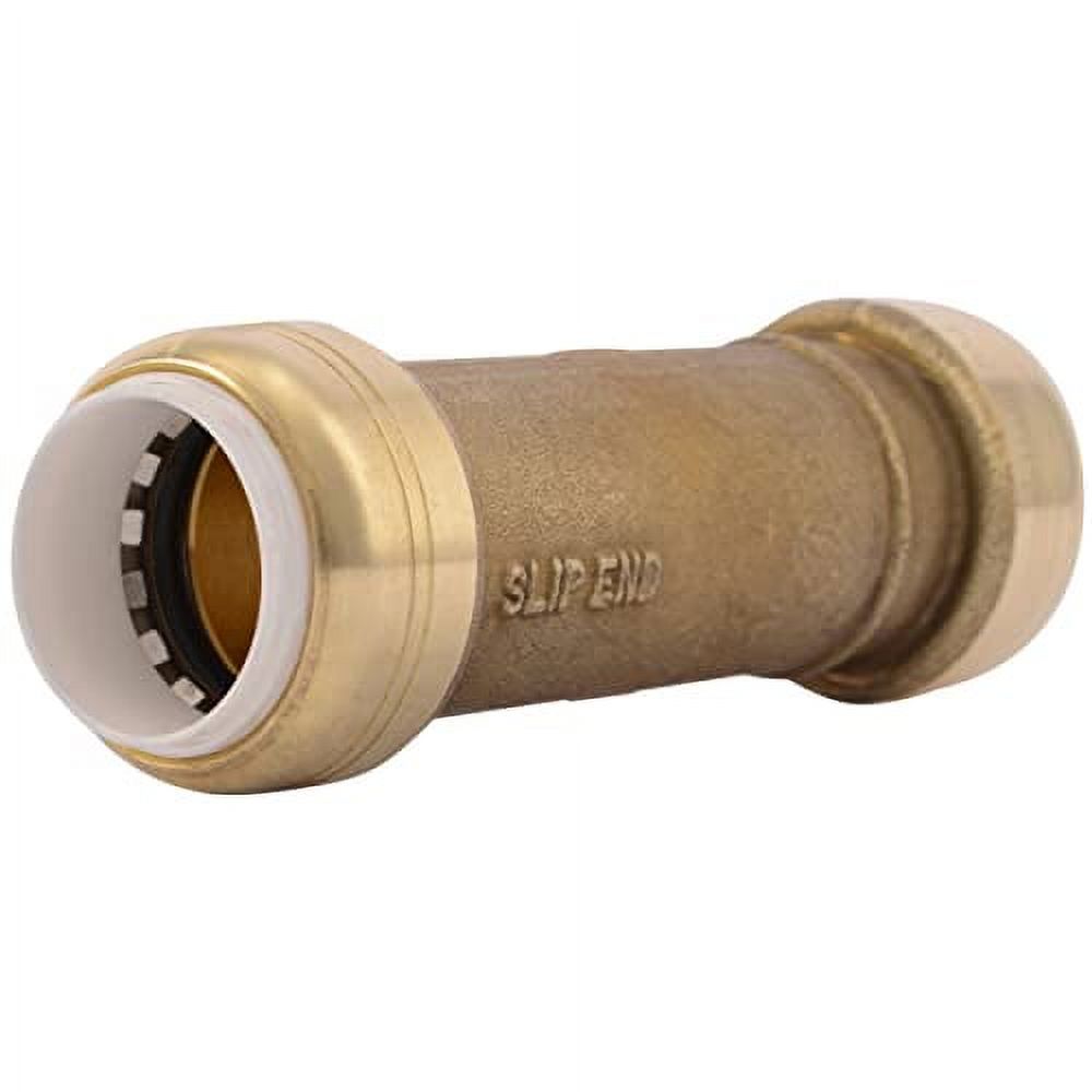 SharkBite 3/4 Inch PVC Slip Coupling, Push to Connect Brass Plumbing