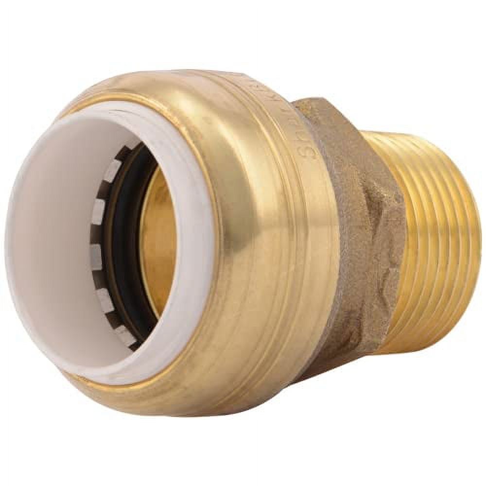 SharkBite 3/4 Inch PVC x 3/4 Inch MNPT Adapter, Push to Connect Brass Plumbing Fitting, PEX Pipe, Copper, CPVC, PE-RT, HDPE, UIP134A