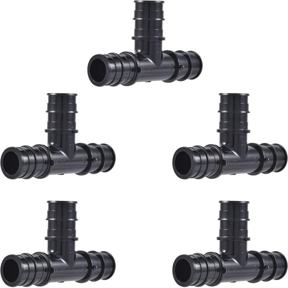 SharkBite 3/4 Inch Poly Expansion Tee for PEX-A Pipe, Pack of 5, Plastic Plumbing Fittings, Tee Coupling for PEX-A Tubing, UA370A5