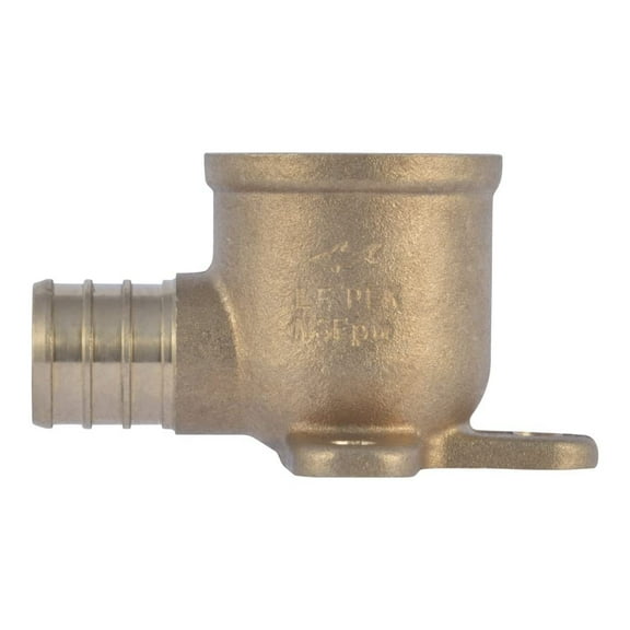 SharkBite 3/4 PEX Pipe x 3/4 Inch FNPT Brass Crimp 90 Degree Drop Ear Elbow, PEX Pipe, PE-RT, UC340LFA
