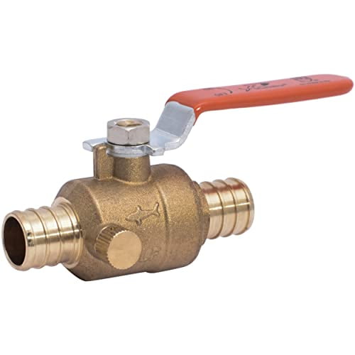 SharkBite Brass Barb Ball Valve With Drain 24613LFA - Easy Installation - 3/4 x 3/4 Inch