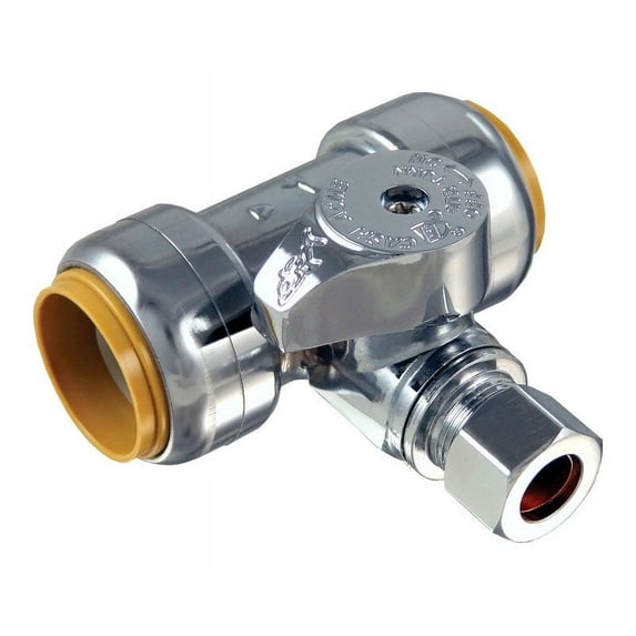 SharkBite 3/4 in. Dia. x 3/4 in. Dia. x 200 psi Brass Tee Stop