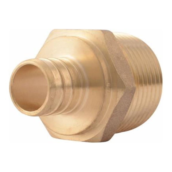 SharkBite PEX Barb x MIP Brass Reducing Adapter - Easy Installation - 3/4 in x 1 in