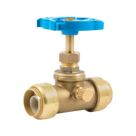 SharkBite 3/4 in. PTC X 3/4 in. Brass Stop Valve with Drain