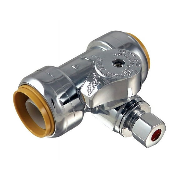 SharkBite 3/4 in. PTC x 1/4 Compression Brass Tee Stop