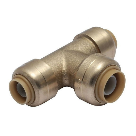 SharkBite 3/8 in. Push x 3/8 in. Dia. Push Brass Reducing Tee
