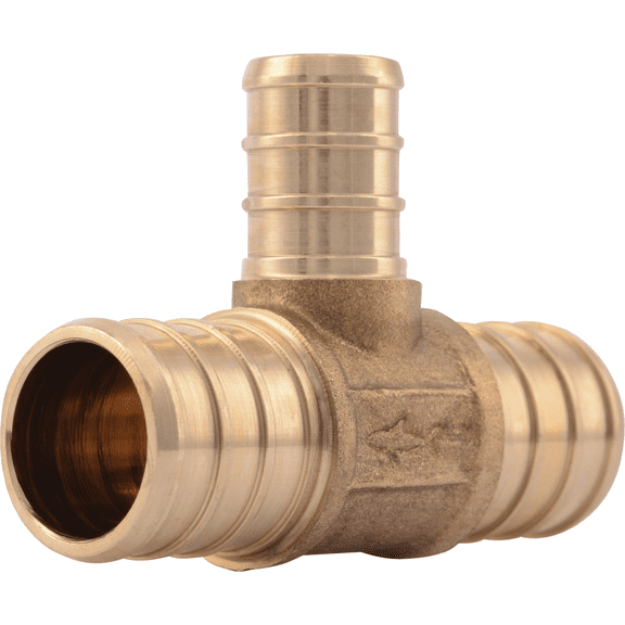 SharkBite Brass Barb Reducing PEX Tee - Pack of 2 Residential Use, Standard Application