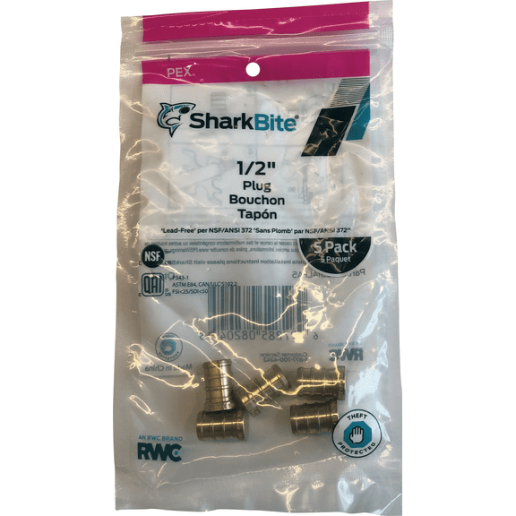 SharkBite Brass PEX Test Plug - Single Pack Residential Use, Standard Application