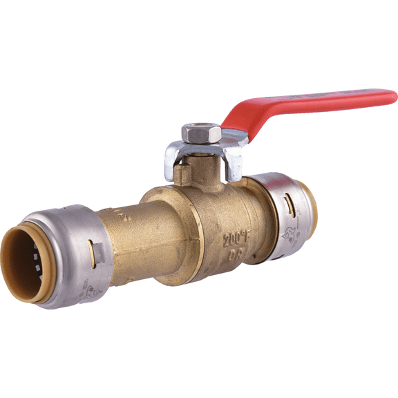 SharkBite Brass Push-Fit Slip Ball Valve - Single Pack Residential Use, Standard Application