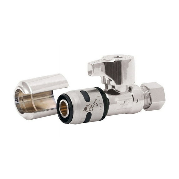 SharkBite EvoPEX 1/2 in. Push x 3/8 in. Dia. Compression Brass Straight Stop