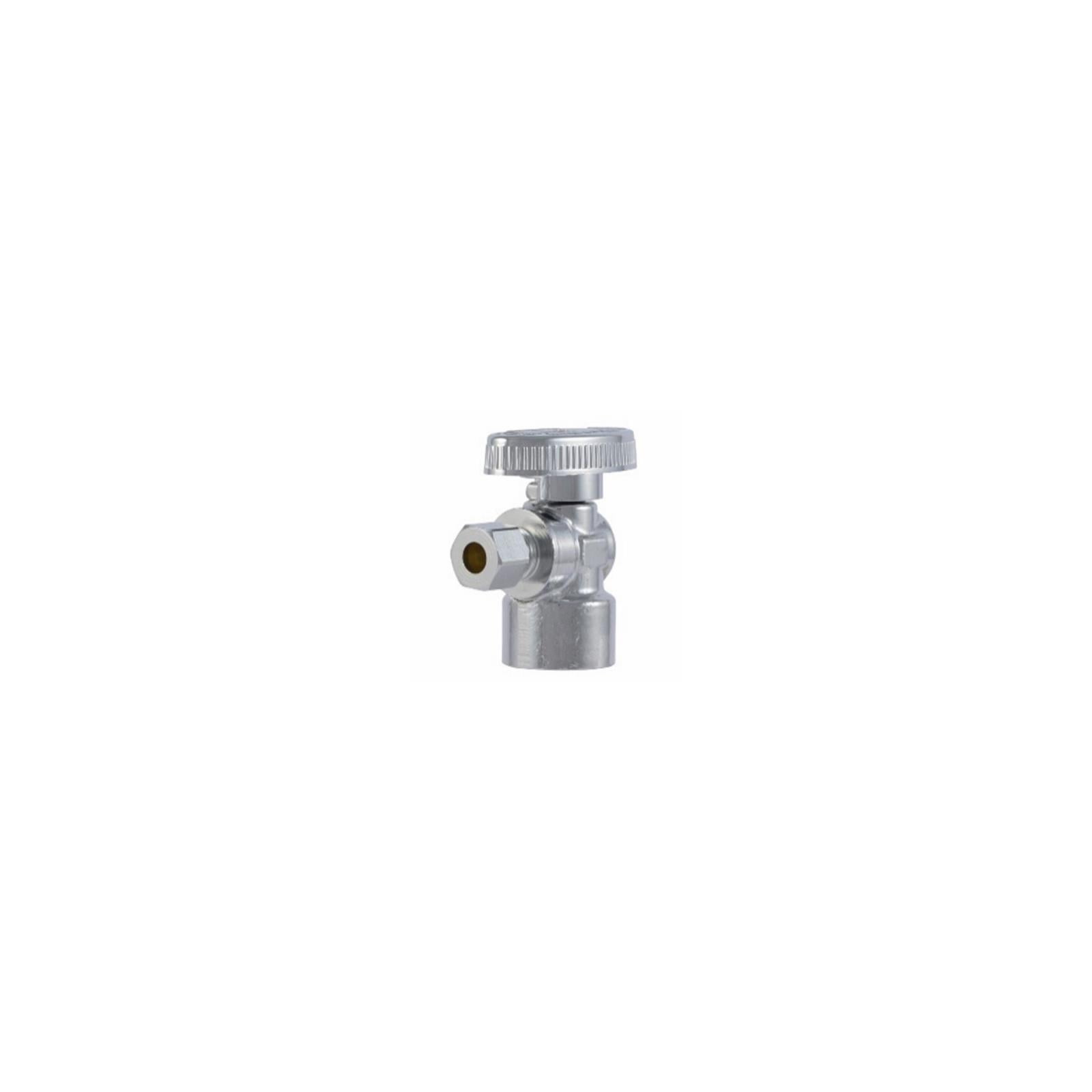 SharkBite Silver Brass Quarter Turn Angle Valve, 1/2 x 1/4 In.