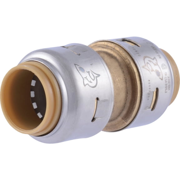 SharkBite Max 1/2 Inch Coupling, Made in the USA, Pack of 12, Push to Connect Brass Plumbing Fitting, UR008