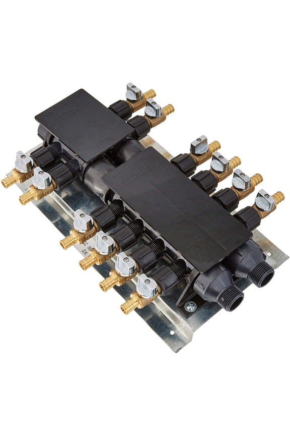 RM22712 12Port Barb Manifold with Brass Ball Valves  Residential Use, Standard Application