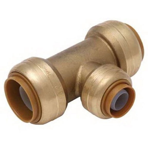 SharkBite Reducing Tee, 3/4 Inch by 3/4 Inch by 1/2 Inch, Push-to-Connect, PEX, Copper, CPVC, PE-RT, and HDPE