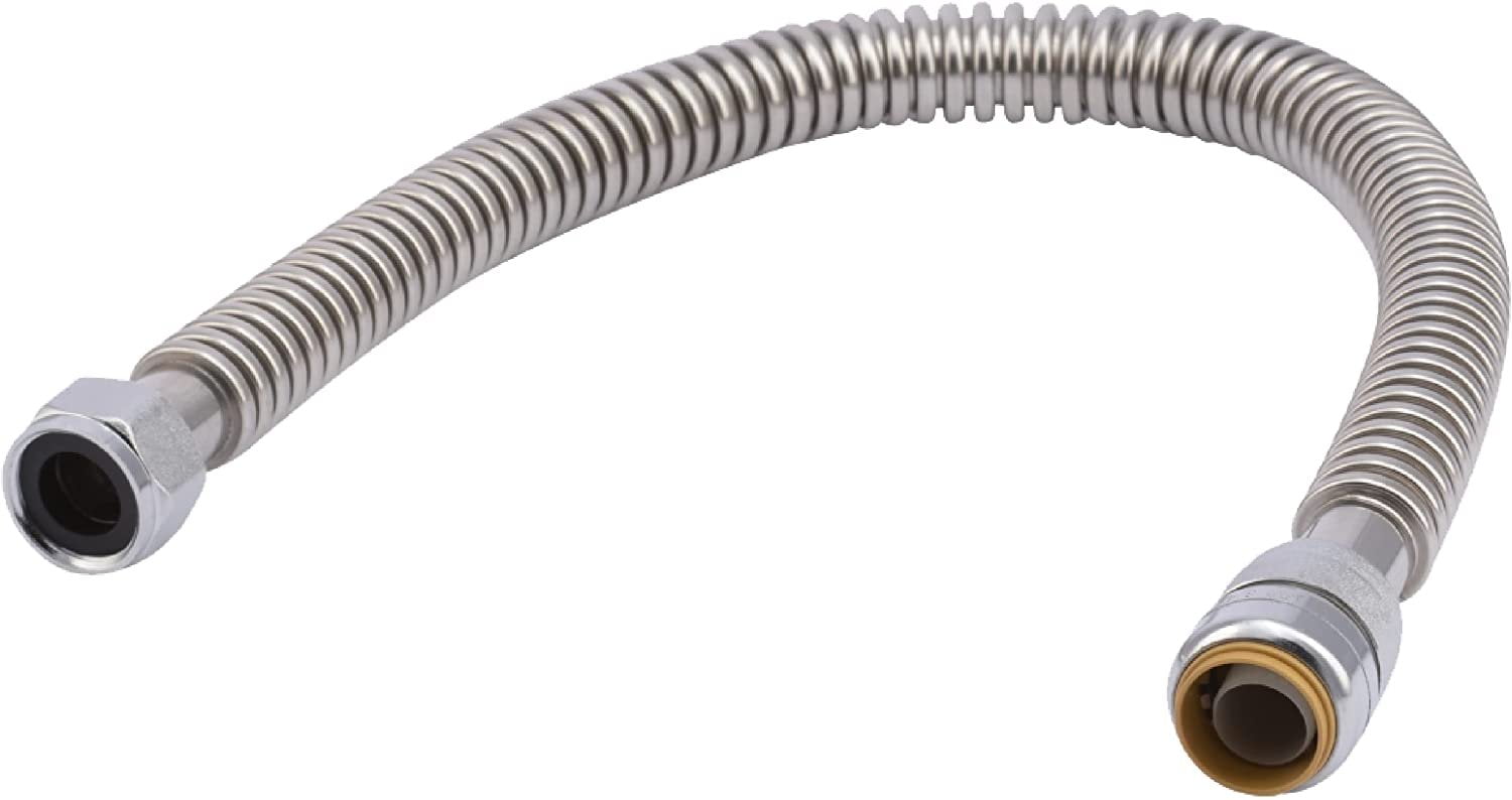 SharkBite Corrugated Flexible Water Heater Connector SS3088FLEX18LFA - 3/4 In x 3/4 In FIP x 24 In