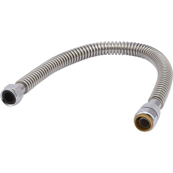 SharkBite Corrugated Flexible Water Heater Connector SS3088FLEX18LFA - 3/4 In x 3/4 In FIP x 24 In