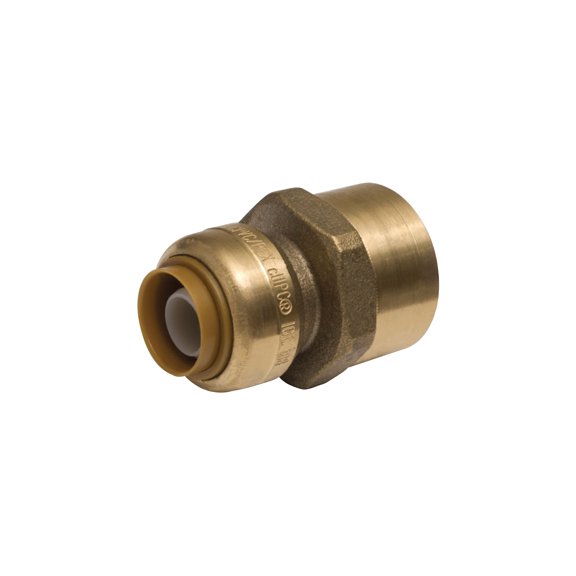 SharkBite U070LFA Female NPT Connector, 3/8 Inch x 1/2 Inch, Push-to-Connect, Copper, PEX, CPVC