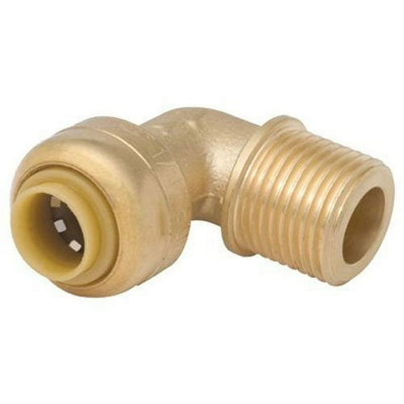 SharkBite Dishwasher Elbow Fitting - Brass Push-Fit Plumbing Adapter - 1/4" x 3/8"