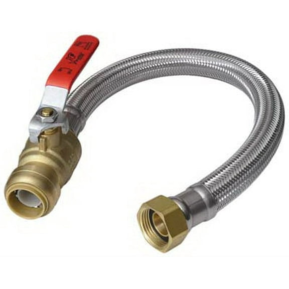 SharkBite U3068FLEX18BVLF Water Heater Connector w/Ball Valve, 1/2" x 3/4" FIP, Each