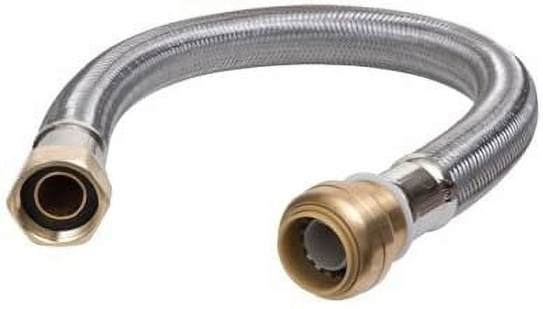 SharkBite U3088FLEX12LF 12-In. Stainless Steel Braided Water Heater Connector, Lead-Free, 3/4 x 3/4 FIP - Quantity 12