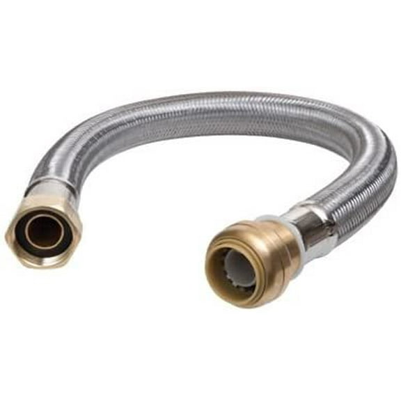 SharkBite U3088FLEX18LF 18-In. Stainless Steel Braided Water Heater Connector, Lead-Free, 3/4 x 3/4 FIP - Quantity 12