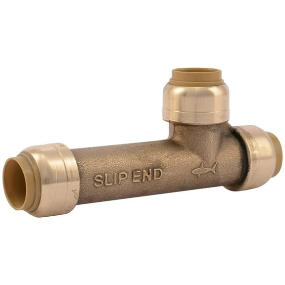 SharkBite Slip Tee Push-to-Connect Brass Fitting - 1/2 In. PEX Copper CPVC Pipe