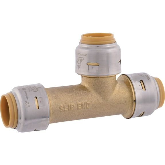 SharkBite Slip Tee Fitting - 1/2-Inch by 1/2-Inch by 1/2-Inch Residential Use, Standard Application