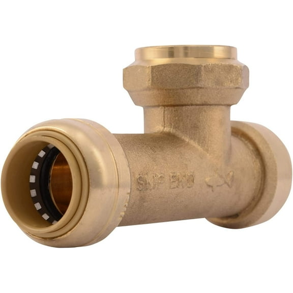 SharkBite U3486LFA Slip Tee, 3/4 Inch x 3/4 Inch x 3/4 Inch, Push-to-Connect, Copper, PEX, CPVC