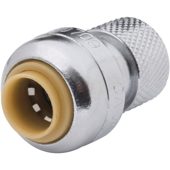 SharkBite U3523LFA Stop Valve Connector Plumbing Fitting, Compression Push-to-Connect PEX, Copper, CPVC, 1/4 inch 3/8 inch OD x 3/8 inch