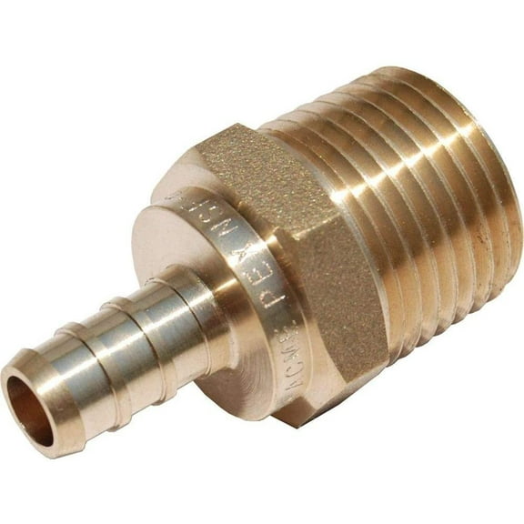 SharkBite UC118LFA Brass Crimp Male Adapter, 3/8 Inch x 1/2 Inch MNPT