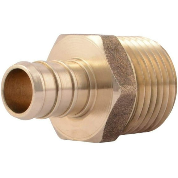 SharkBite UC120LFA10 Brass Crimp Connector, 1/2 Inch MNPT, 10 Pack