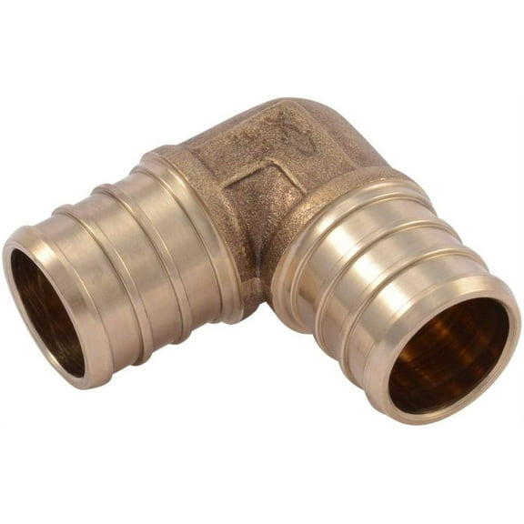 SharkBite UC256LFA10 3/4" 90 Degree Elbow PEX Barb Fitting 10-Pack, 10 Pack, Brass