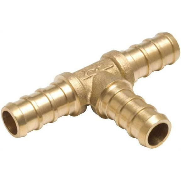 SharkBite PEX Barb Tee 3/8-Inch Brass - Compact, 3/8 Barb Tee - Gold
