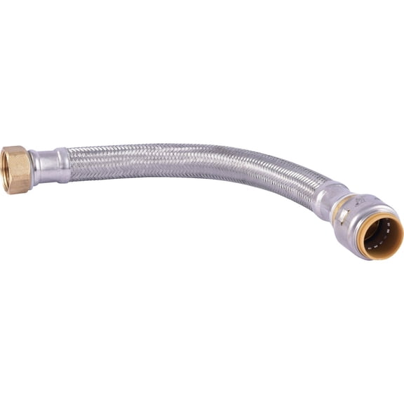 SharkBite UR3088FX12 12 In. Push-Fit Water Heater Connector, Braided Stainless Steel, 3/4 x 3/4 In. FIP - Quantity 12
