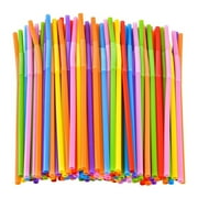 SharkTRUE 100x Straws Flexible Bendy Reusable Drinking Straw Party Colourful Birthday