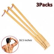 SharkTRUE 3Packs 17 Inch Bamboo Back Scratcher with Long Handle   Wooden Itch Relief Tool & Body Relaxation Massager for Adults