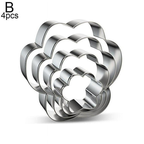 SharkTRUE 4 Steel Dog Bone Biscuit Molds Dog Paw Footprint Molds for Cake Tools Baking Kitchen Cookies Kits