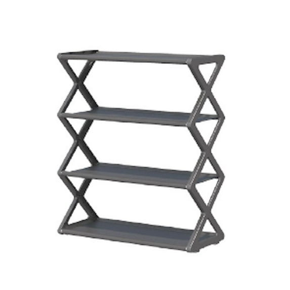 SharkTRUE 4-Tier Stackable Shoe Rack, Shoe Storage Organiser, Quick Assembly Footware Storage Shoe Shelf Storage Shoe Stand Organizer for Closet Entryway Hallway Home Dorm
