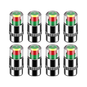 SharkTRUE 8 Pcs Tire Pressure Monitor Valve Stem Caps - 36 PSI 3-Color Air Alert for Cars, Trucks & SUVs