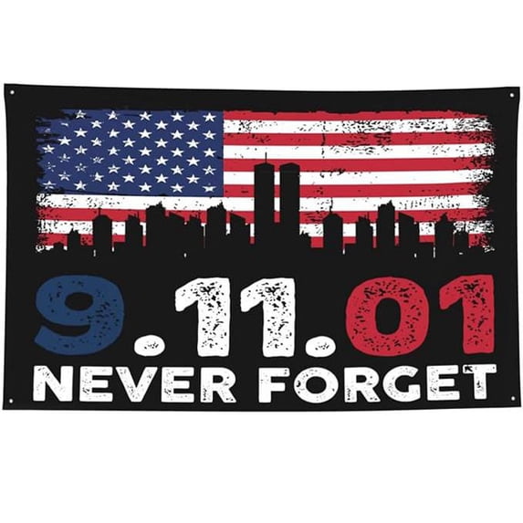 SharkTRUE 9/11 25th Anniversary Memorial Flag Outdoor Patriotic Day Never Forget Banner for Yard and Home Decor