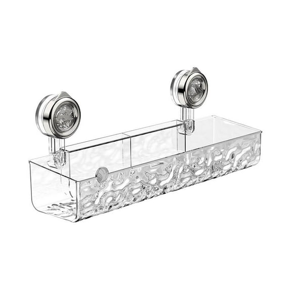 SharkTRUE Bathroom Suction Cup Rack - Wall-Mounted Storage Basket,Towels & Tissues Organizer No-Drill Installation, Waterproof Material Stylish Minimalist Design, Space-Saving Bathroom Accessory