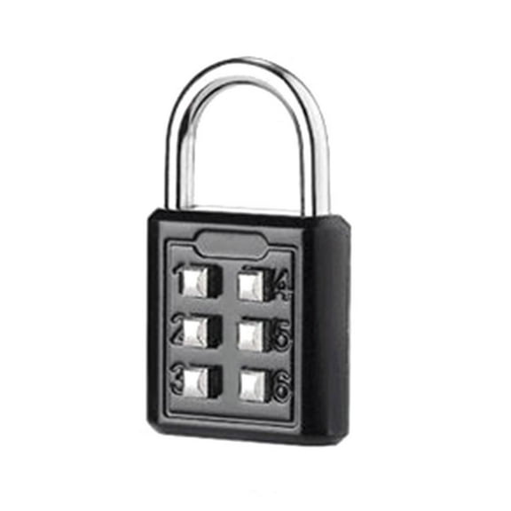 SharkTRUE Black Button Combination Padlock Hardened Steel Shackle for Gym Lockers, Toolboxes, Fences