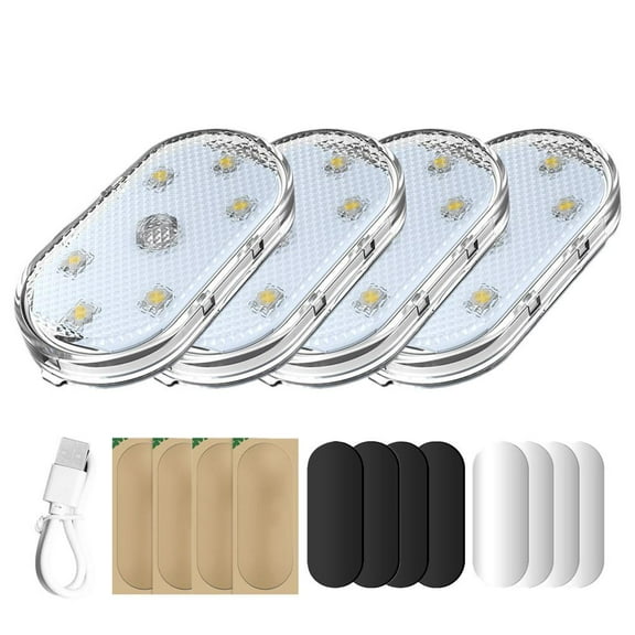 SharkTRUE Car LED Lights Interior Wireless, Colors Magnetic Car Interior Ambient Lights Kit Car Touch Lights,Portable USB Rechargeable Night Reading Light Car Interior Atmosphere Light