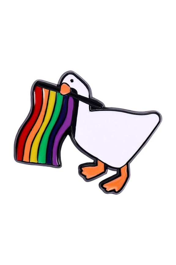 Cartoon Goose Rainbow Flag Enamel Pin,LGBTQ Gay Pride Rainbow Flag Goose Enamel PBulk,LGBTQ Badge Lesbian Gay Pride Brooch Lapel Pin,Goose Brooch LGBTQ Enamel Badge Pins Pride Jewelry Gift