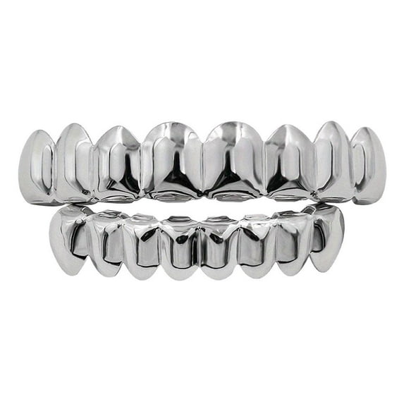 SharkTRUE Classic Fashion 6/6 Teeth HipHop Denture Set Decor Braces Dental Grills for Men